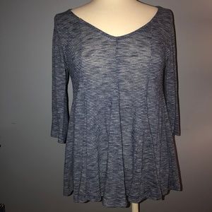 Puella Blue Striped Babydoll Top 3/4 Sleeve